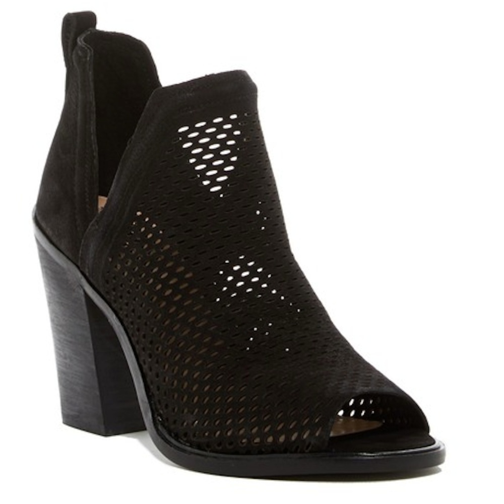 Vince Camuto Black Kensa Peep Toe Boots/Booties